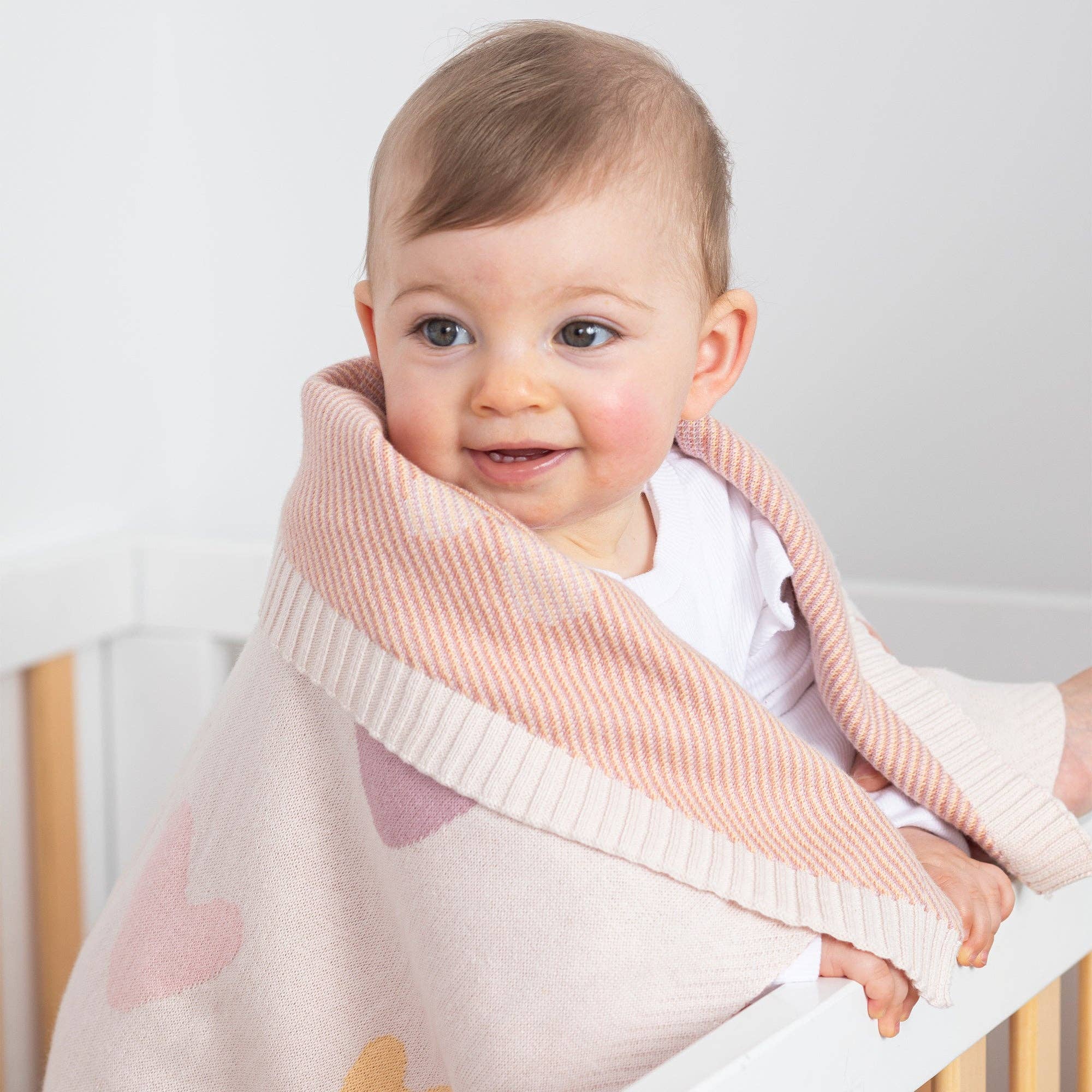 Living Textiles | Jacquard Blanket | Bohemian Bliss Hearts