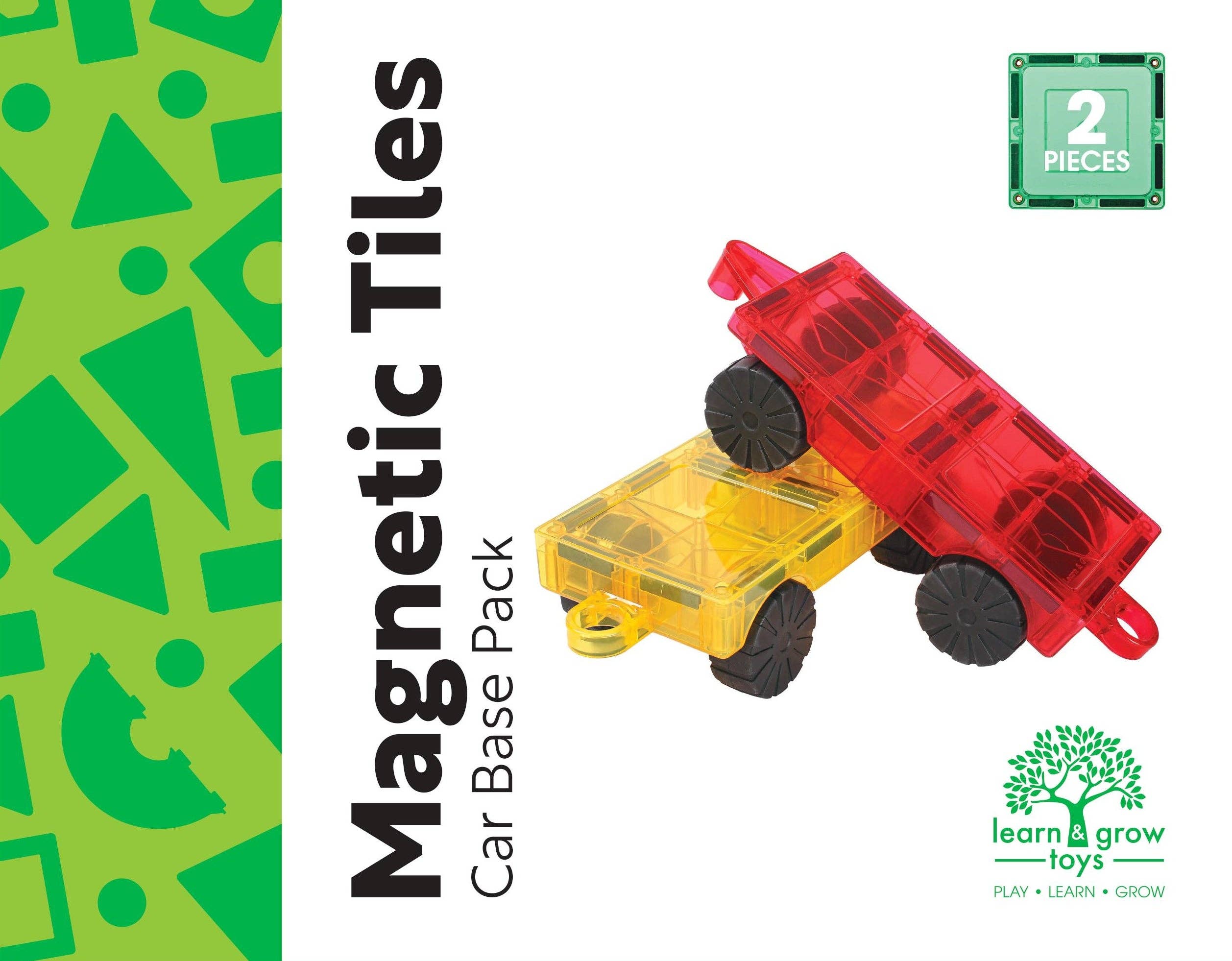 Learn & Grow | Magnetic Tiles | Car Base Pack (2 pc)