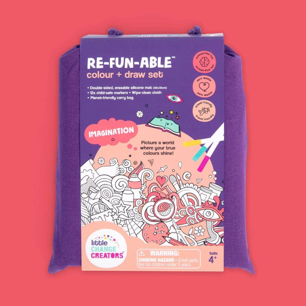 Little Change Creators | IMAGINATION | Re-FUN-able™ Reusable Colouring + Doodle Mat
