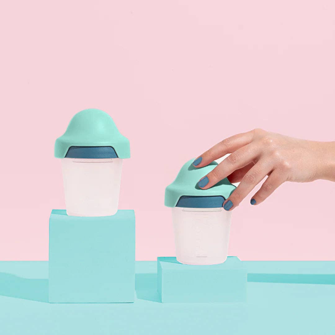 Little Stackers - 180ml Baby Bottle Two Pack: Teal Navy / Latchtastic - Slow