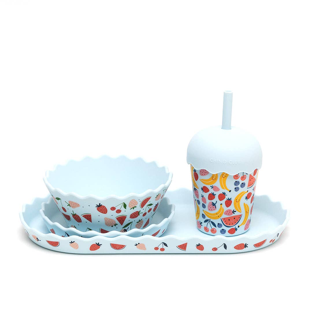 Chino Club | Blue Fruits Silicone Bowl and Plate Set