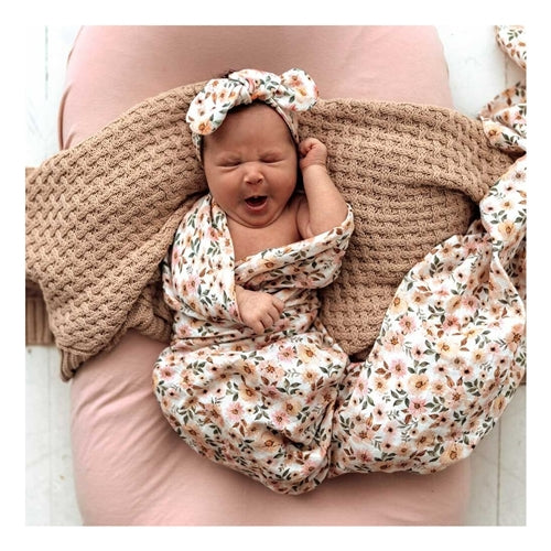 Snuggle Hunny | Organic Muslin Wrap | Spring Floral