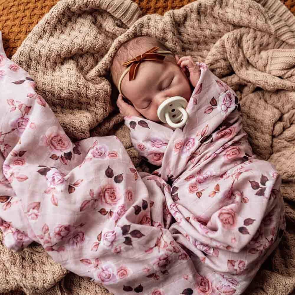 Snuggle Hunny | Organic Muslin Wrap | Blossom