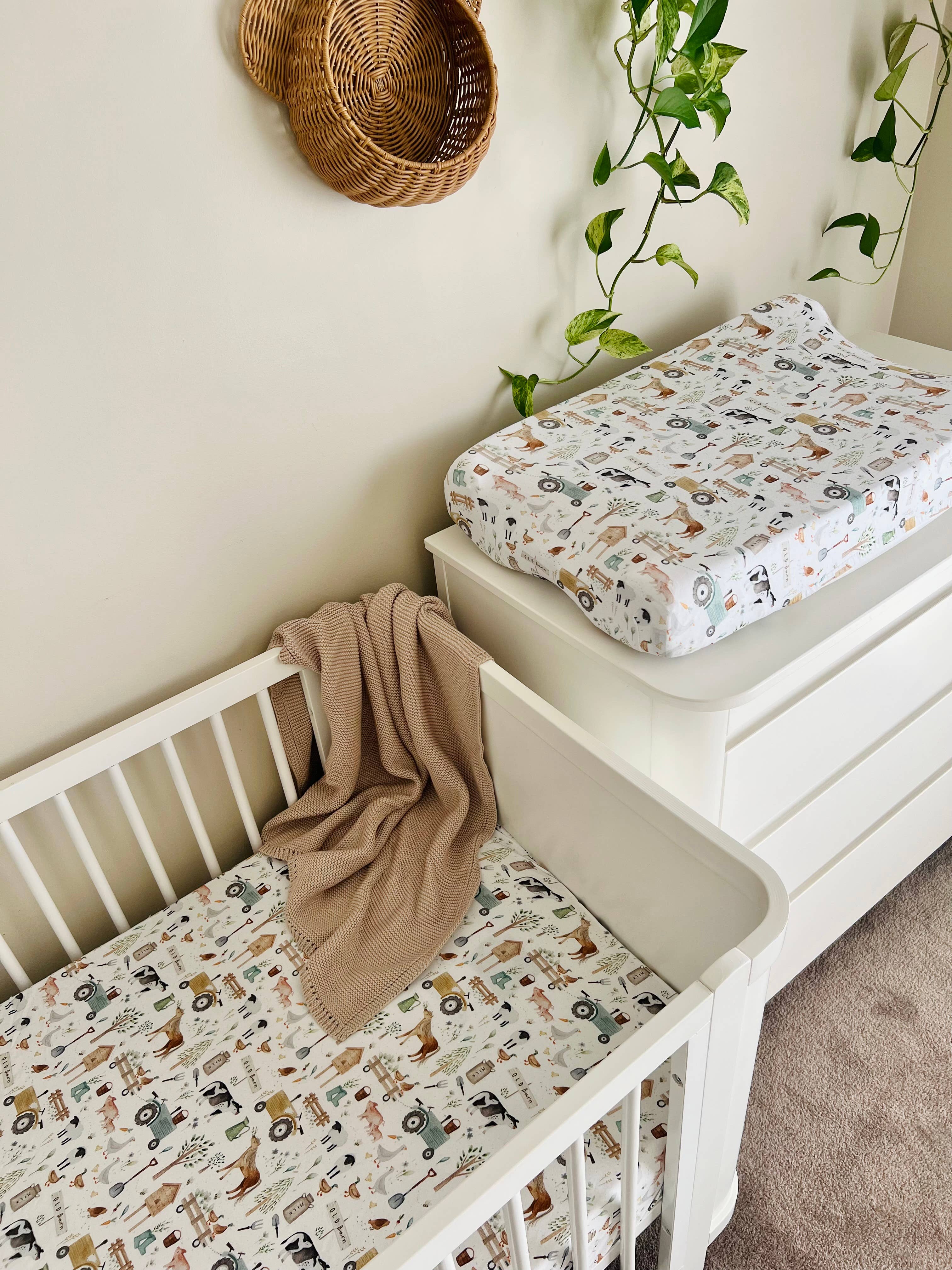 Cuddle Bug & Co | Mini & Me Cot Sheet Farm Life