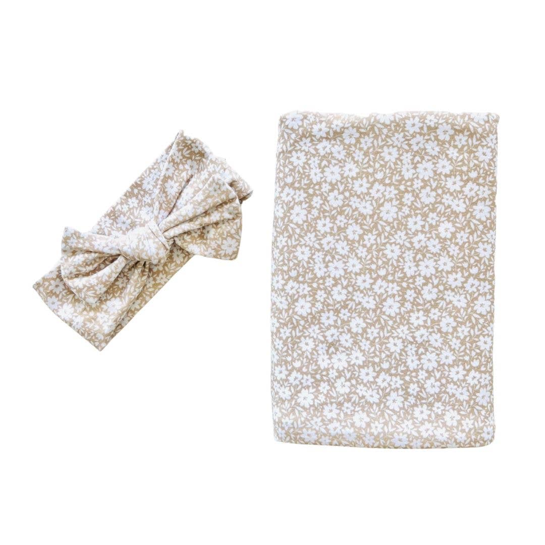Cuddle Bug & Co - Mini & Me Organic Jersey Baby Wrap Set Bethany