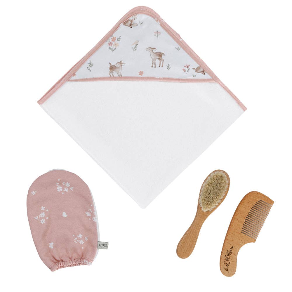 Living Textiles | 4pc Baby Bath Gift Set Fawn Fables