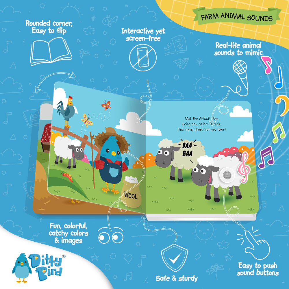 Ditty Bird | Farm Animal | Baby Sound Book Farm