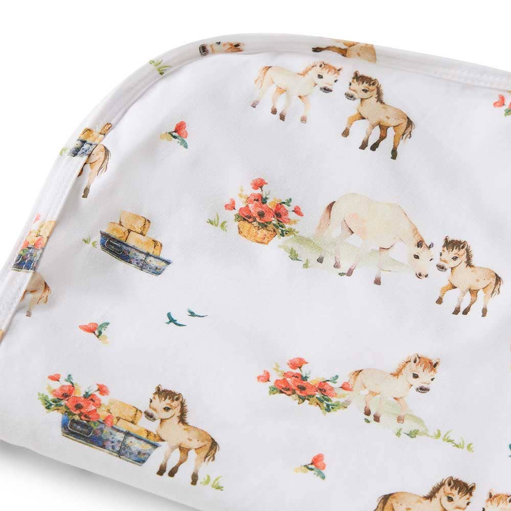 Snuggle Hunny | Pony Pals | Organic Jersey Wrap & Topknot Set