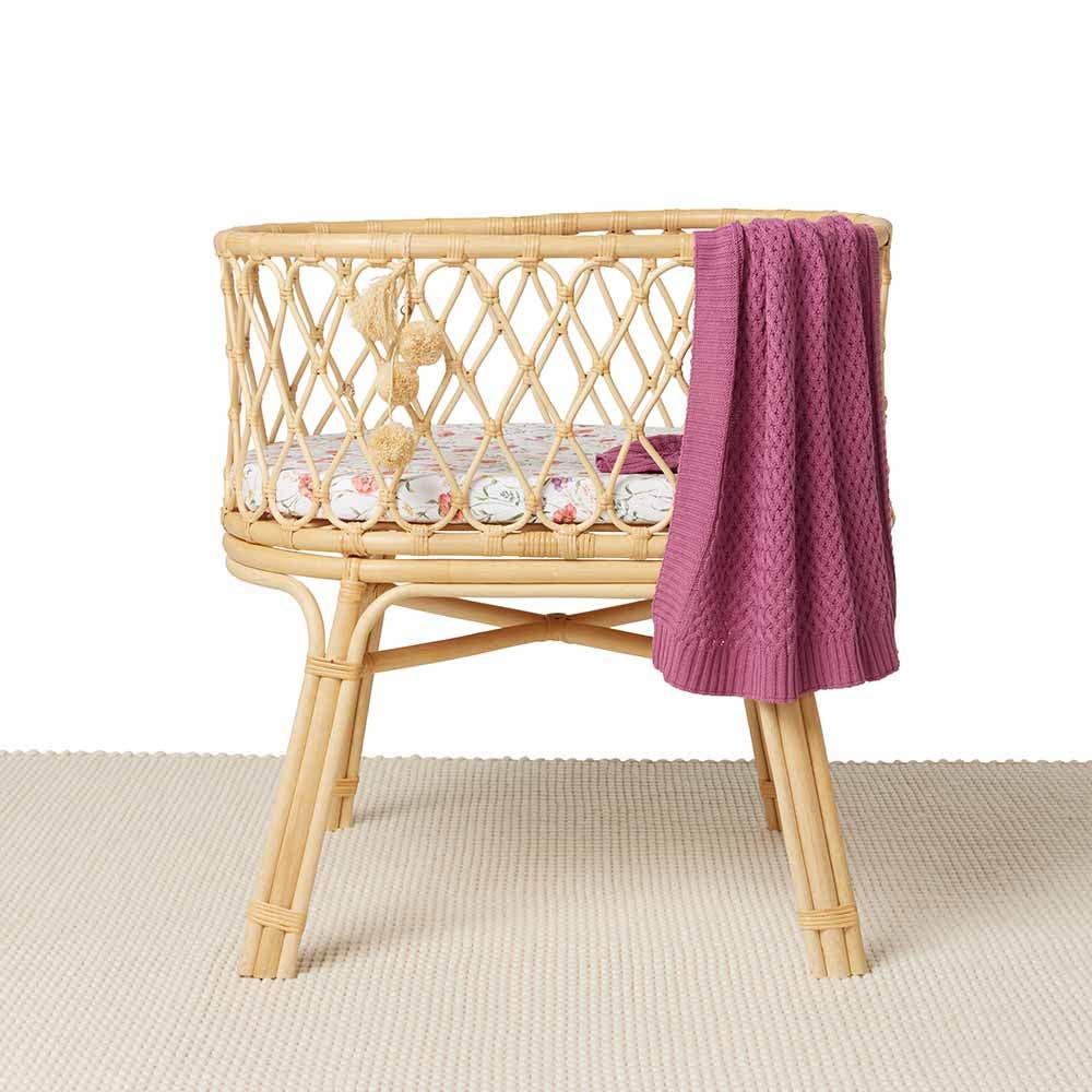 Snuggle Hunny | Organic Bassinet Sheet / Change Pad Cover | Meadow