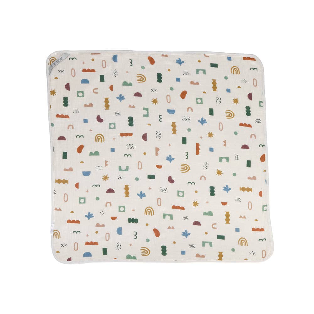 Living Textiles | 5 Layer Muslin Pram Blanket Geo Mod