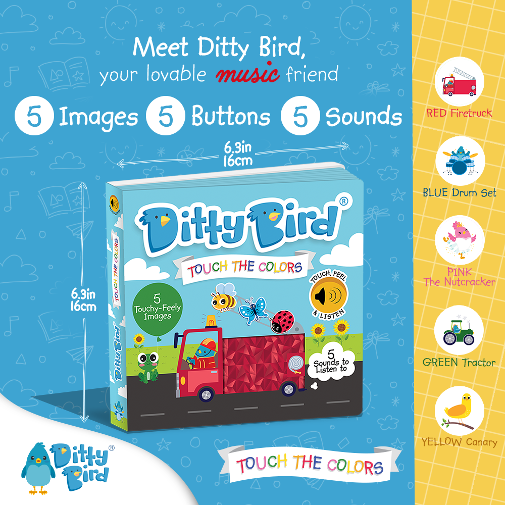 Ditty Bird | First Sensory Book | Montessori | Touch the colors