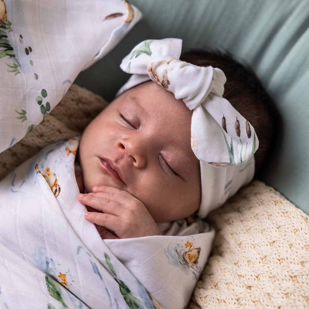Snuggle Hunny | Organic Muslin Wrap | Duck Pond