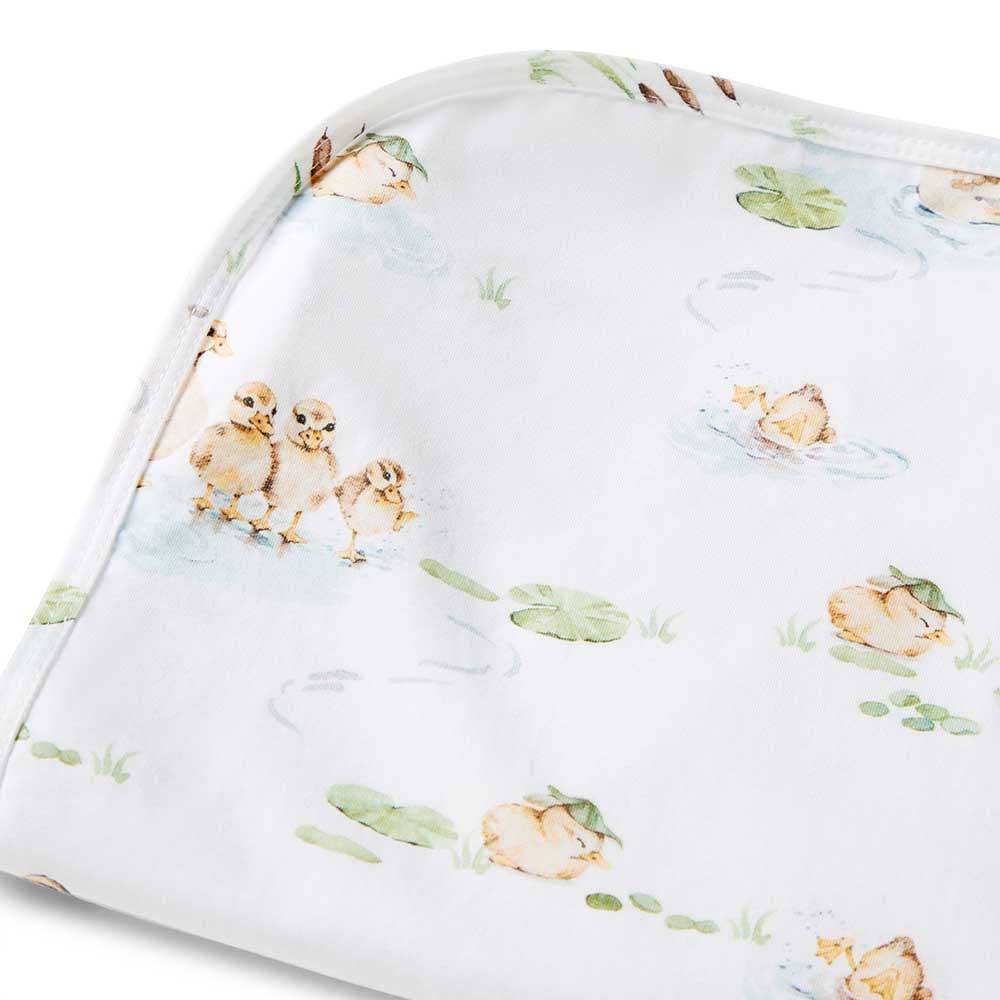 Snuggle Hunny - Duck Pond Organic Jersey Wrap & Beanie Set