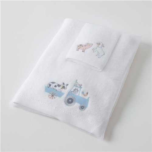 Jiggle & Giggle Farm Fun Bath Towel and Face Washer Set