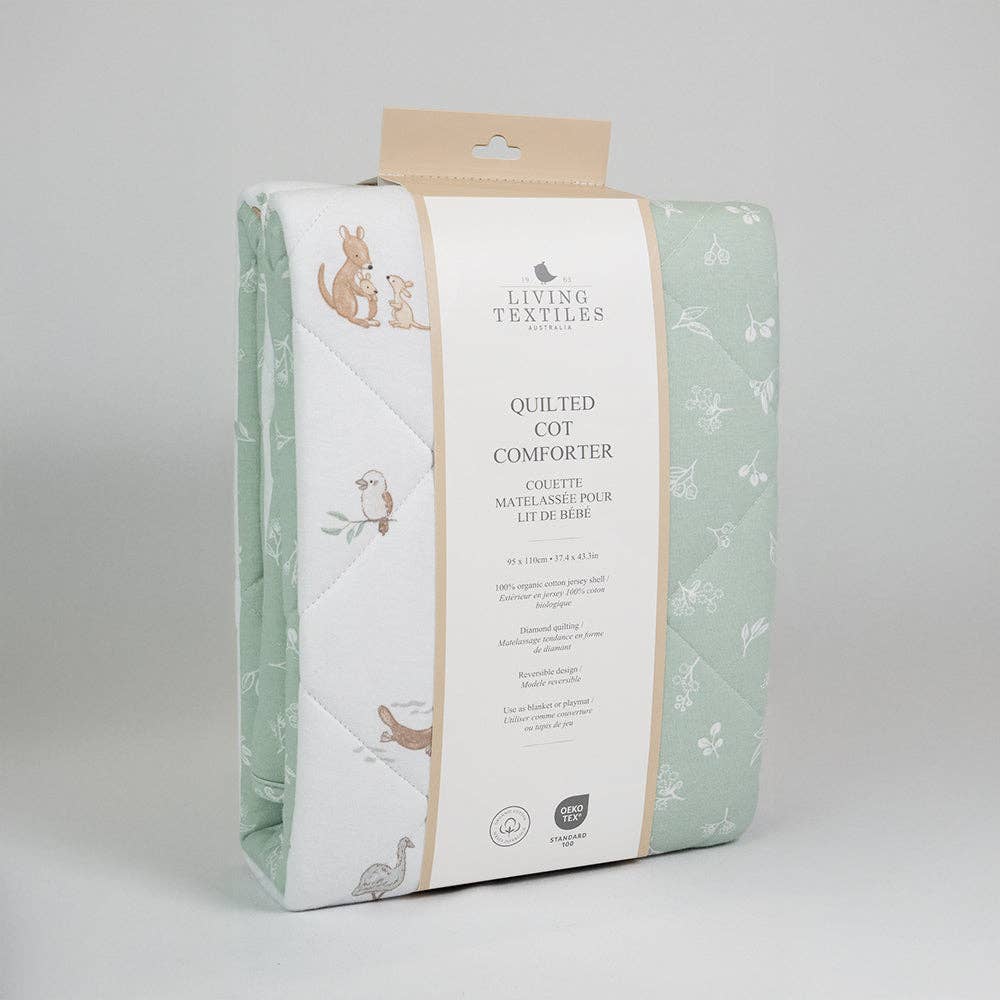 Living Textiles - Reversible Quilted Cot Comforter - Australiana