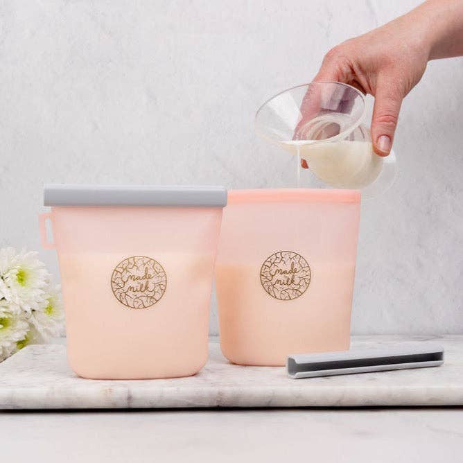 Made to Milk | Reusable Breastmilk Storage Bags 2pk | Pink