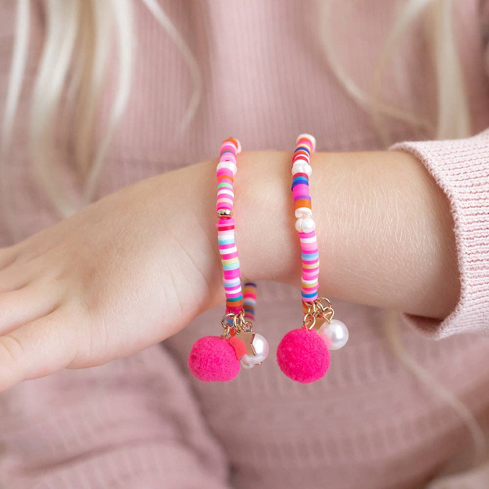 Lauren Hinkley | Rainbow Bracelet with Pom Pom and Pearl