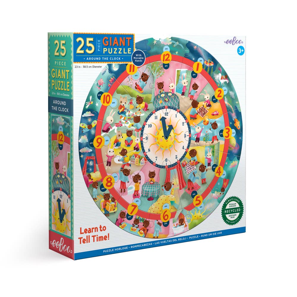 EeBoo Round Puzzle | Clock 25 Pc