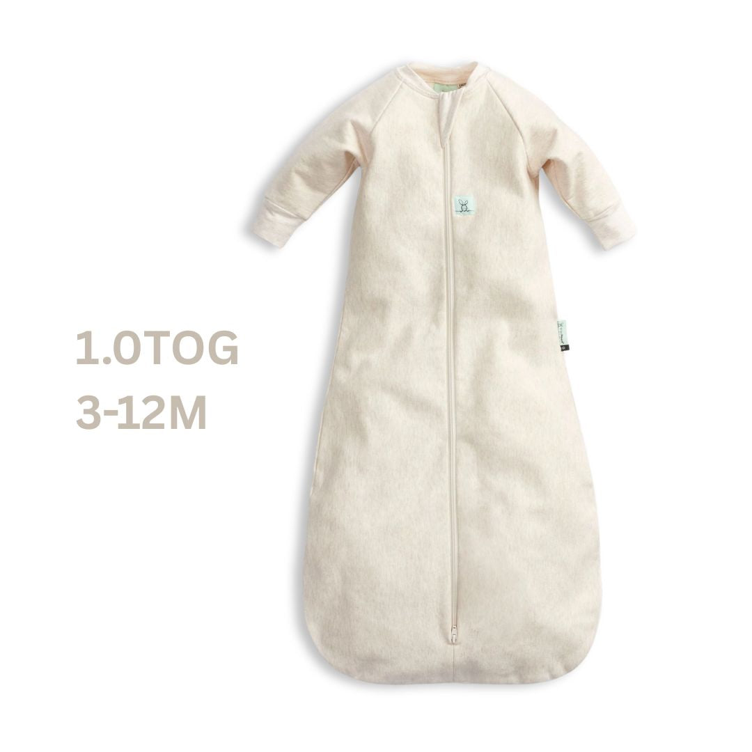 ergoPouch | Jersey Sleep Bag Long Sleeve 1.0TOG 3-12mths | Oatmeal Marle