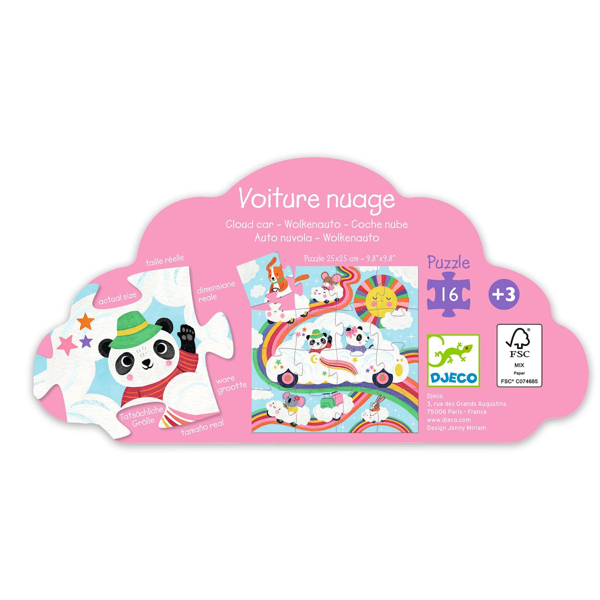 Djeco | Cloud Car Puzzle 16pc