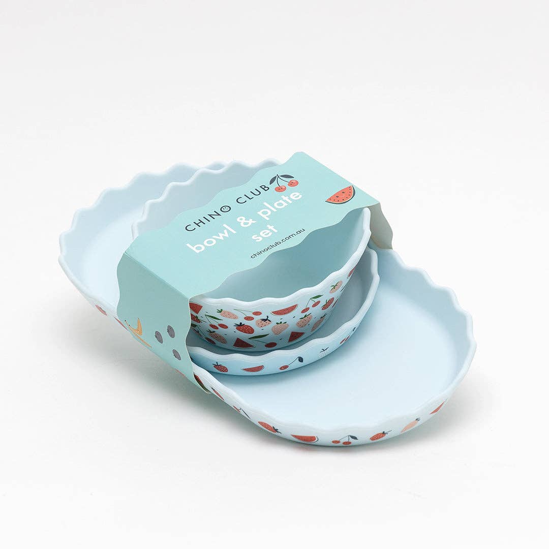 Chino Club | Blue Fruits Silicone Bowl and Plate Set