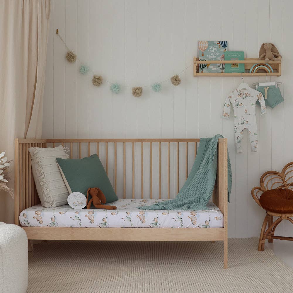 Snuggle Hunny | Diamond Knit Organic Baby Blanket | Sage