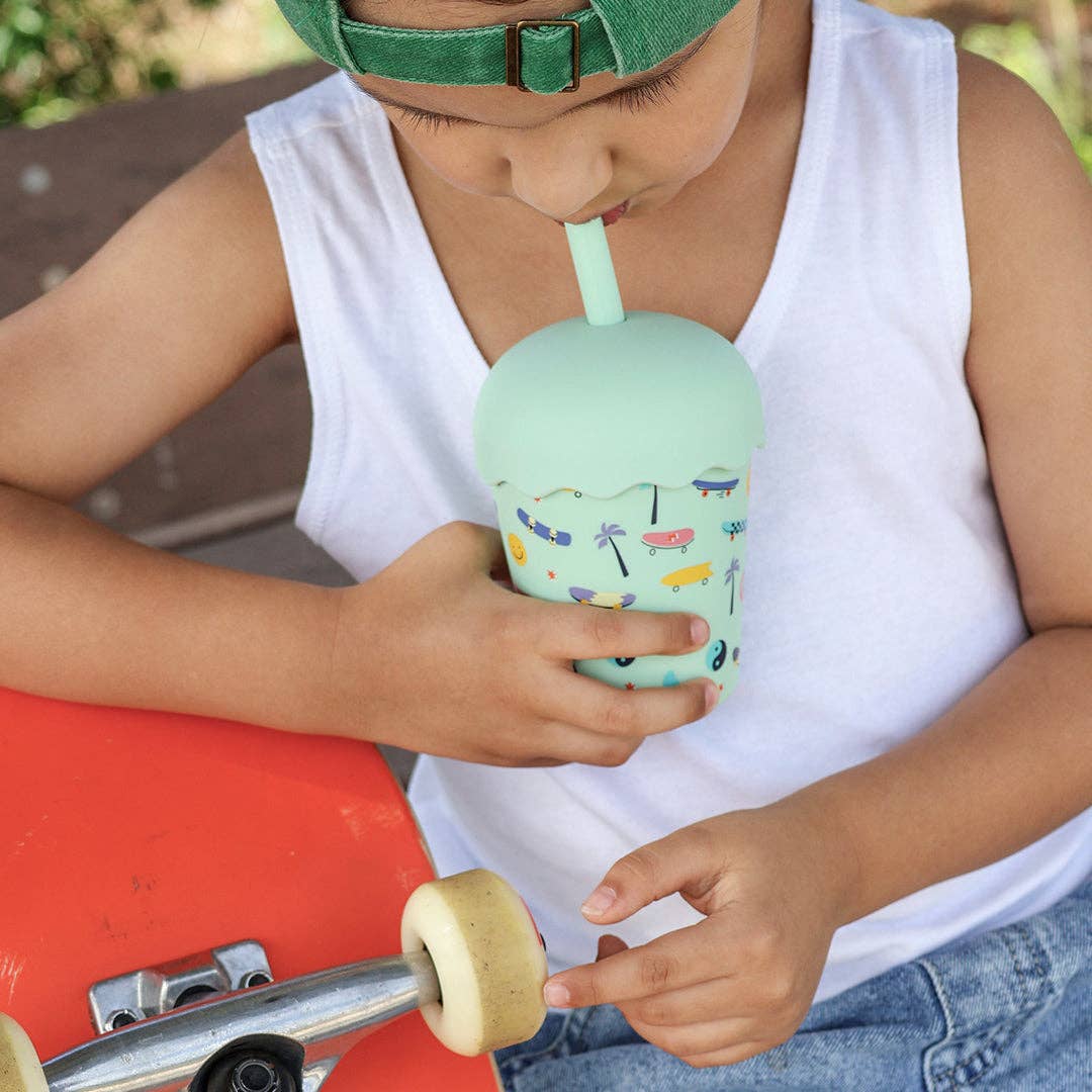 Chino Club Skate Aqua Mini Smoothie Cup & Straw 200ml