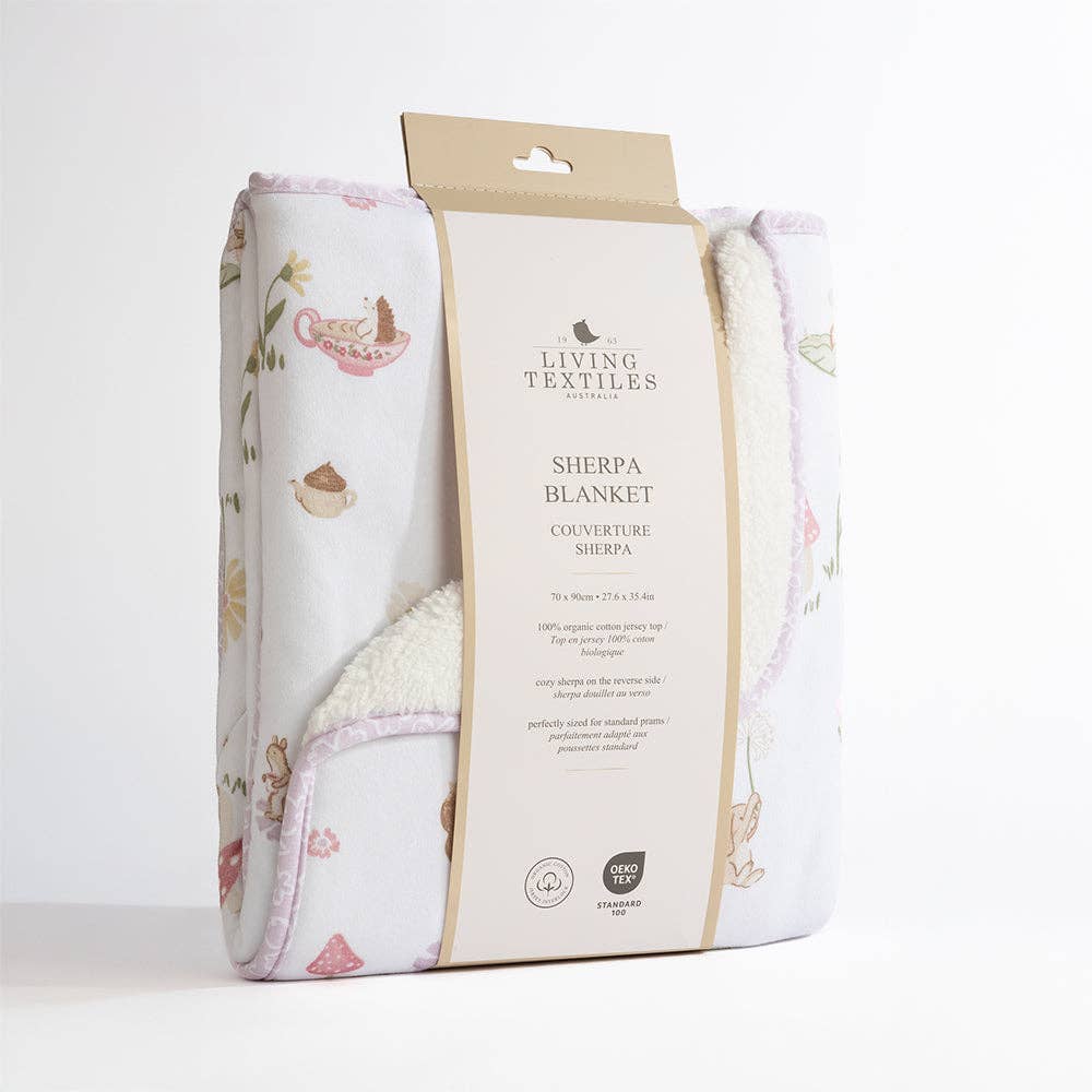 Living Textiles Jersey Sherpa Pram Blanket | Whimsical Wonderland