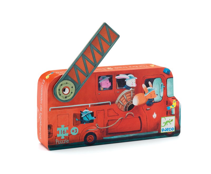 Djeco Silhouette Puzzle The Fire Truck 16pc