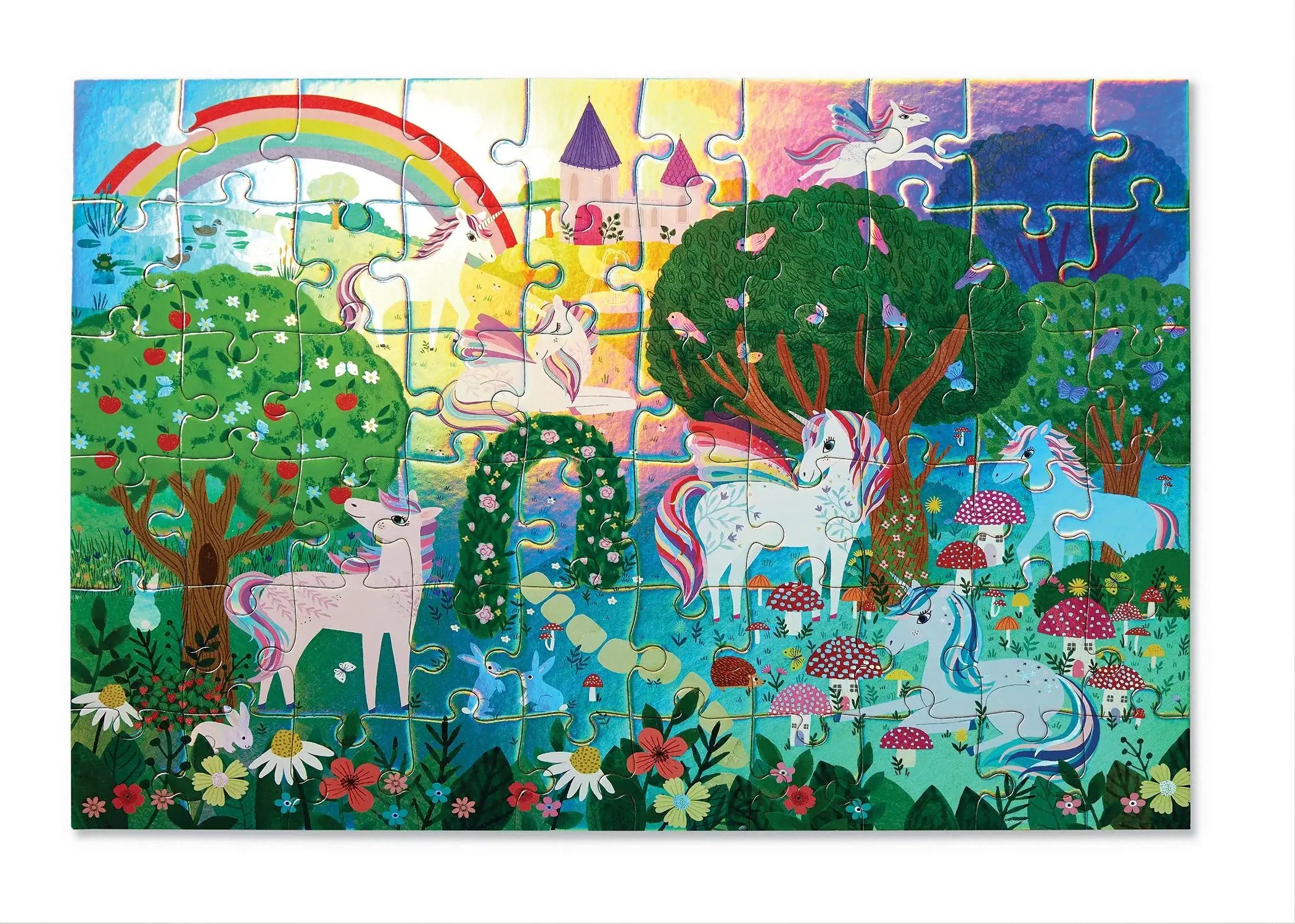 Crocodile Creek Sparkling Unicorn Foil Puzzle 60 piece
