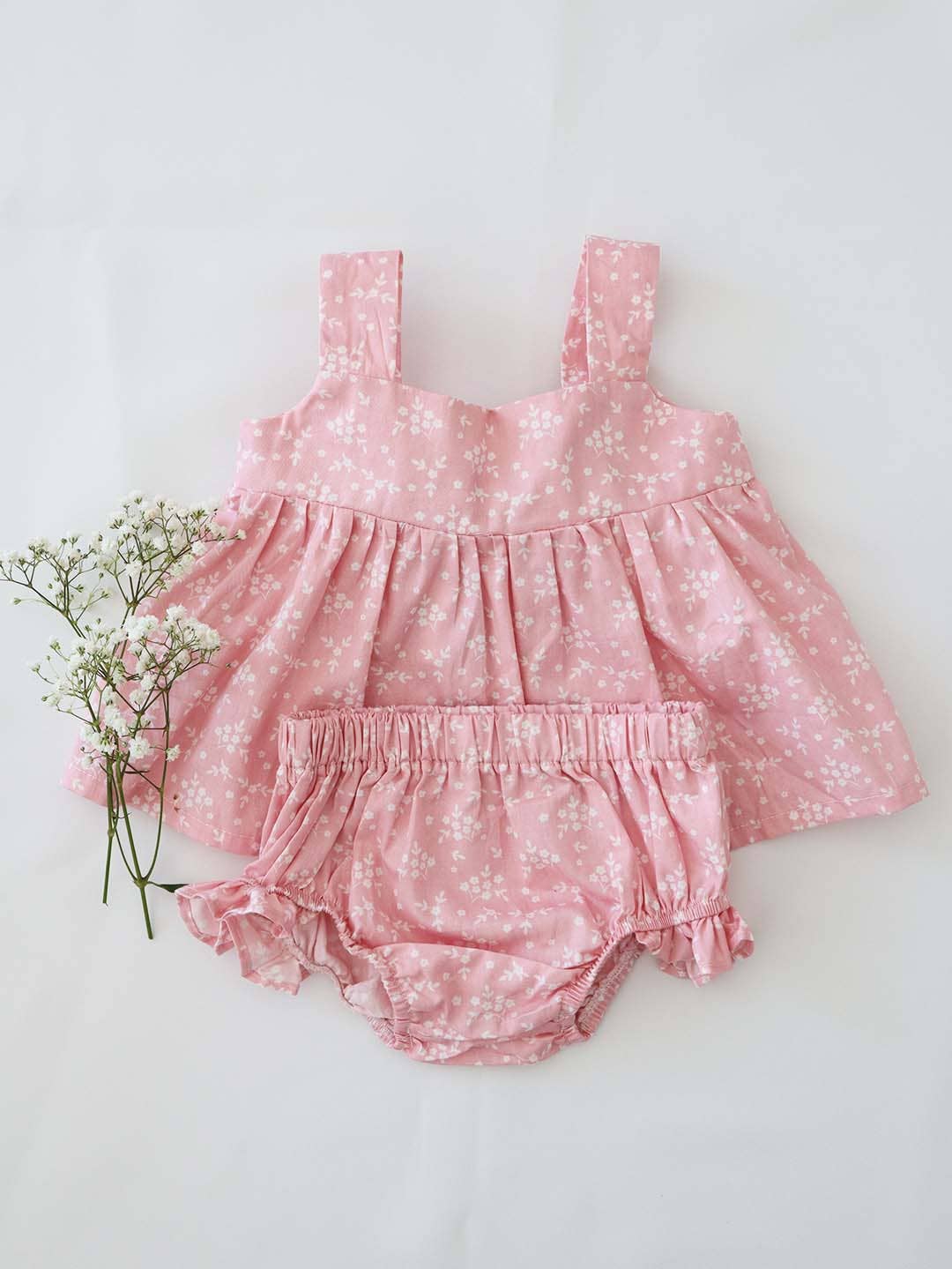 Maman | Baby Girl Alice Blossom Pink Top and Bloomer Pants Two Piece Set