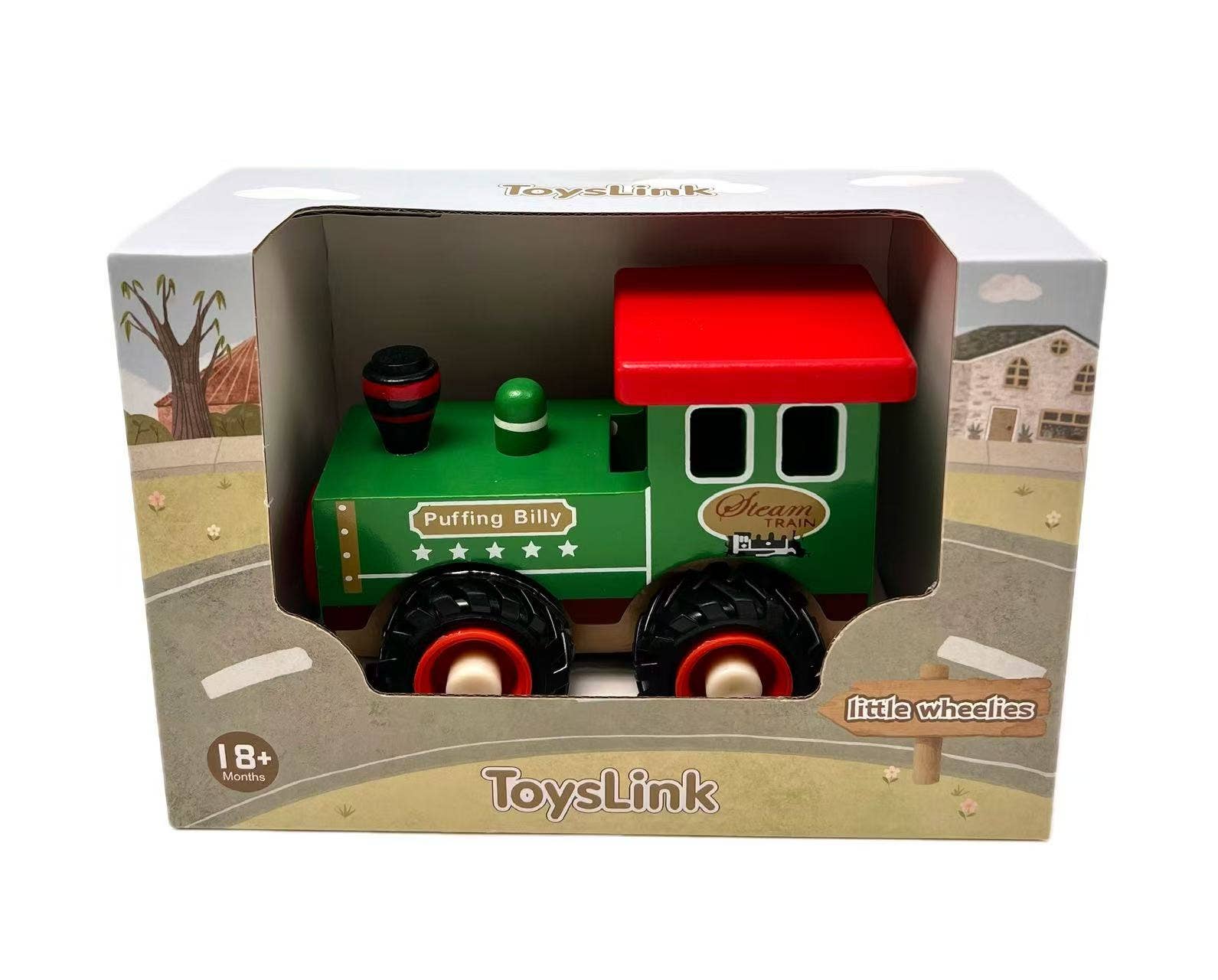 ToysLink  Wooden Green Steam Train