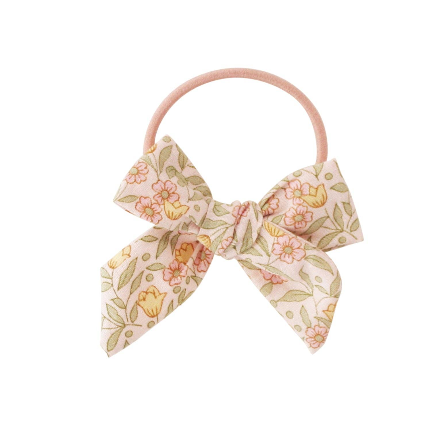 Alimrose Bow Hair Tie Set Blossom Lily Pink