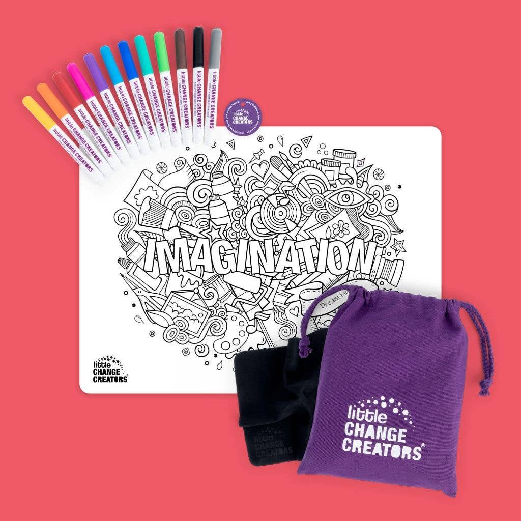 Little Change Creators | IMAGINATION | Re-FUN-able™ Reusable Colouring + Doodle Mat