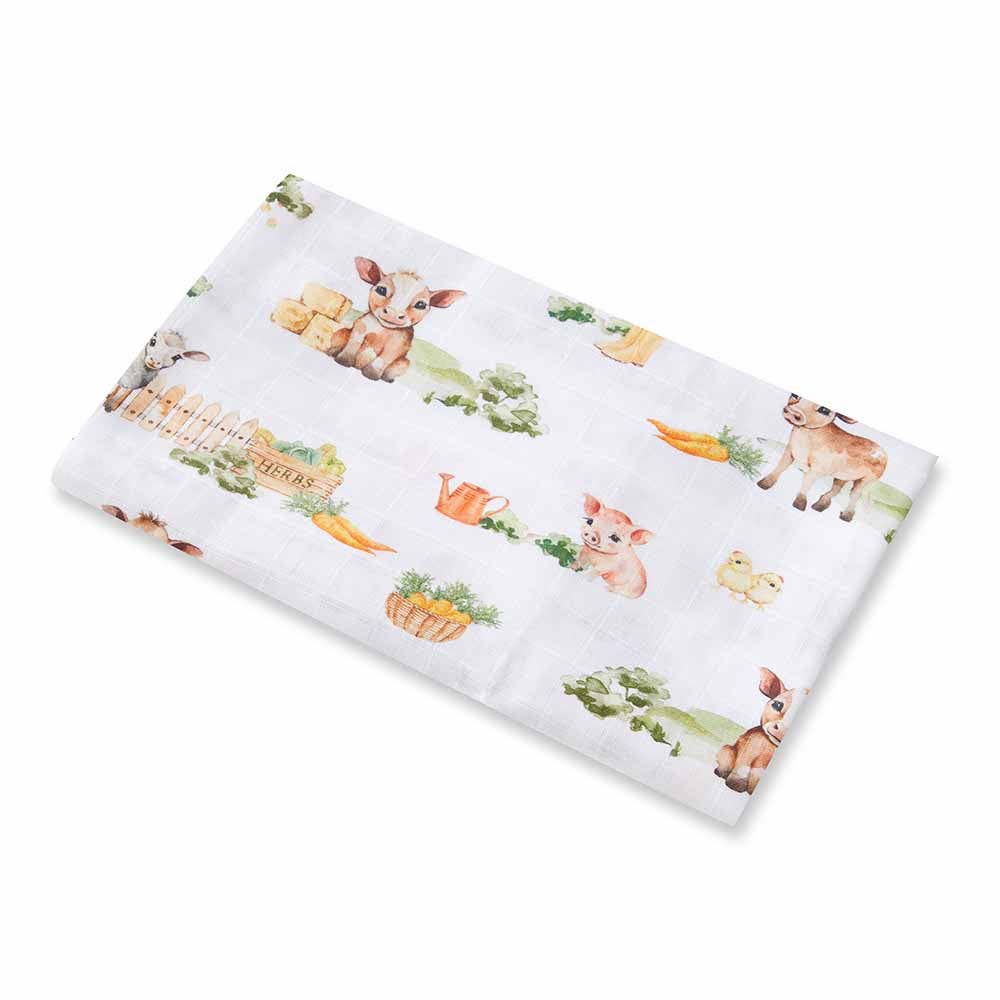 Snuggle Hunny | Organic Muslin Wrap | Farm