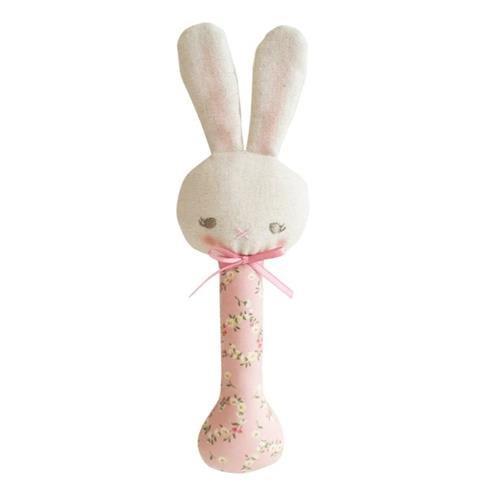 Alimrose Bunny Stick Rattle Posy Heart