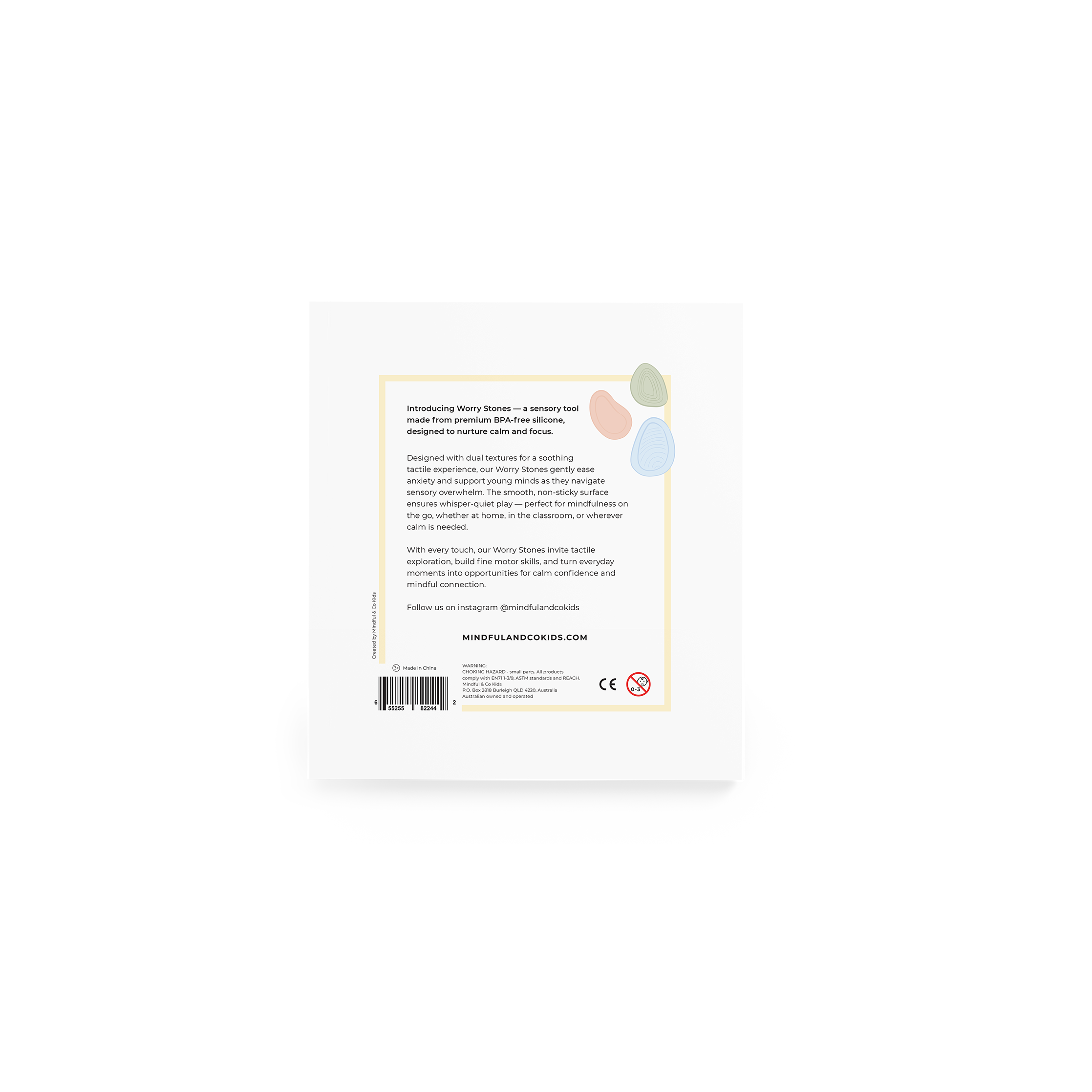 Mindful and Co Kids - Worry Stones for Kids – Calming Sensory Fidget Set