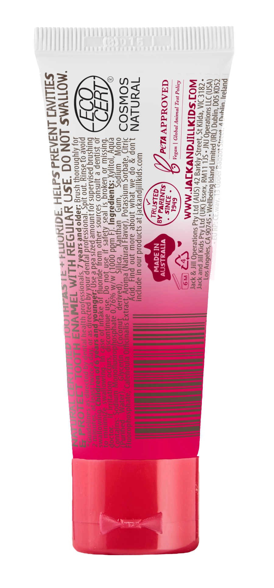 Jack N' Jill Natural Strawberry Toothpaste with Fluoride 50g