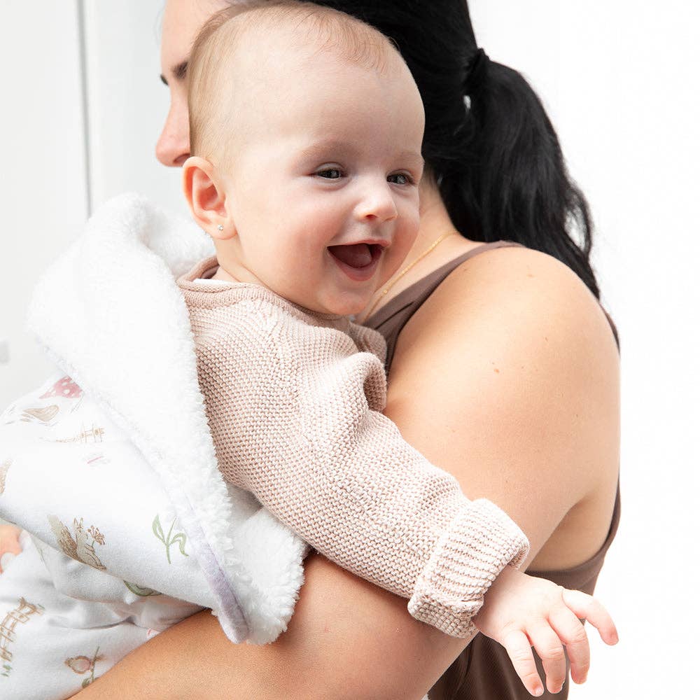 Living Textiles Jersey Sherpa Pram Blanket | Whimsical Wonderland