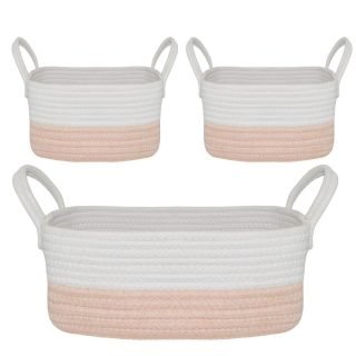 Living Textiles 3pc Storage Set Blush/White