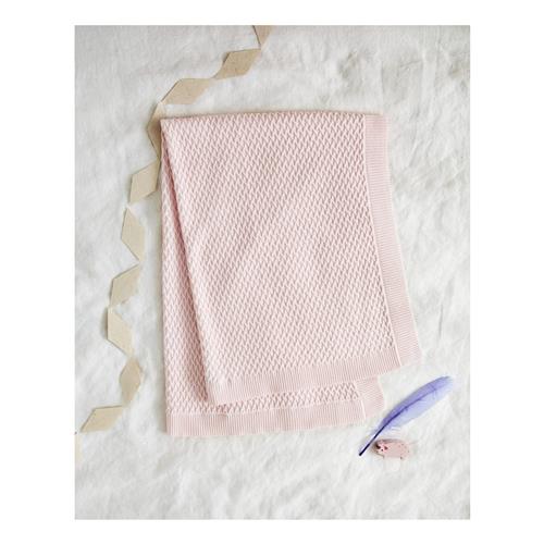 Beanstork Cross Knit Blanket - Dusty Pink