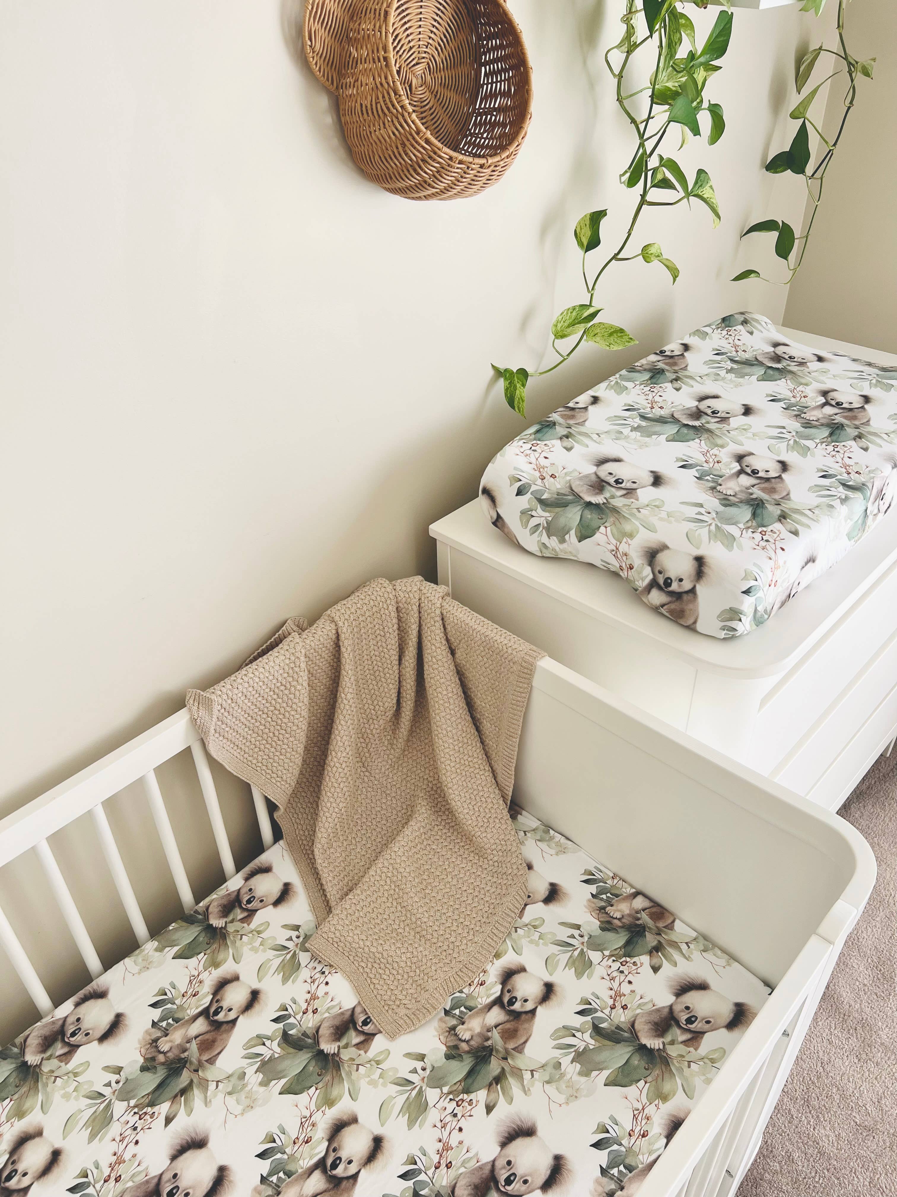 Cuddle Bug & Co | Mini & Me Cot Sheet Cuddly Koala