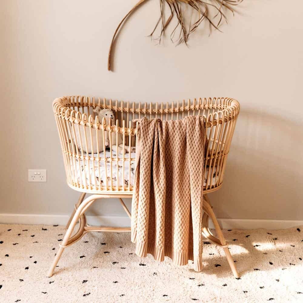 Snuggle Hunny | Diamond Knit Baby Blanket | Hazelnut