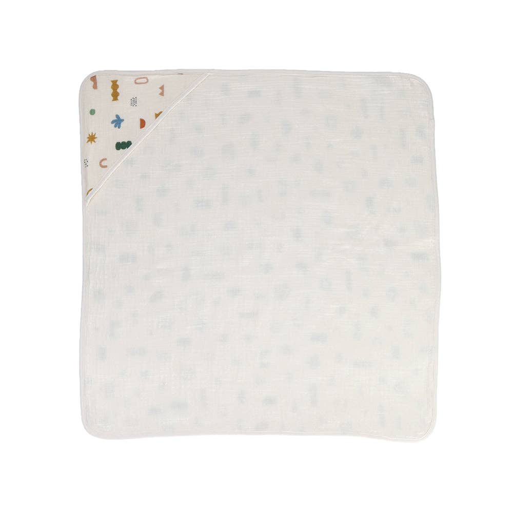 Living Textiles | Muslin Hooded Towel Geo Mod