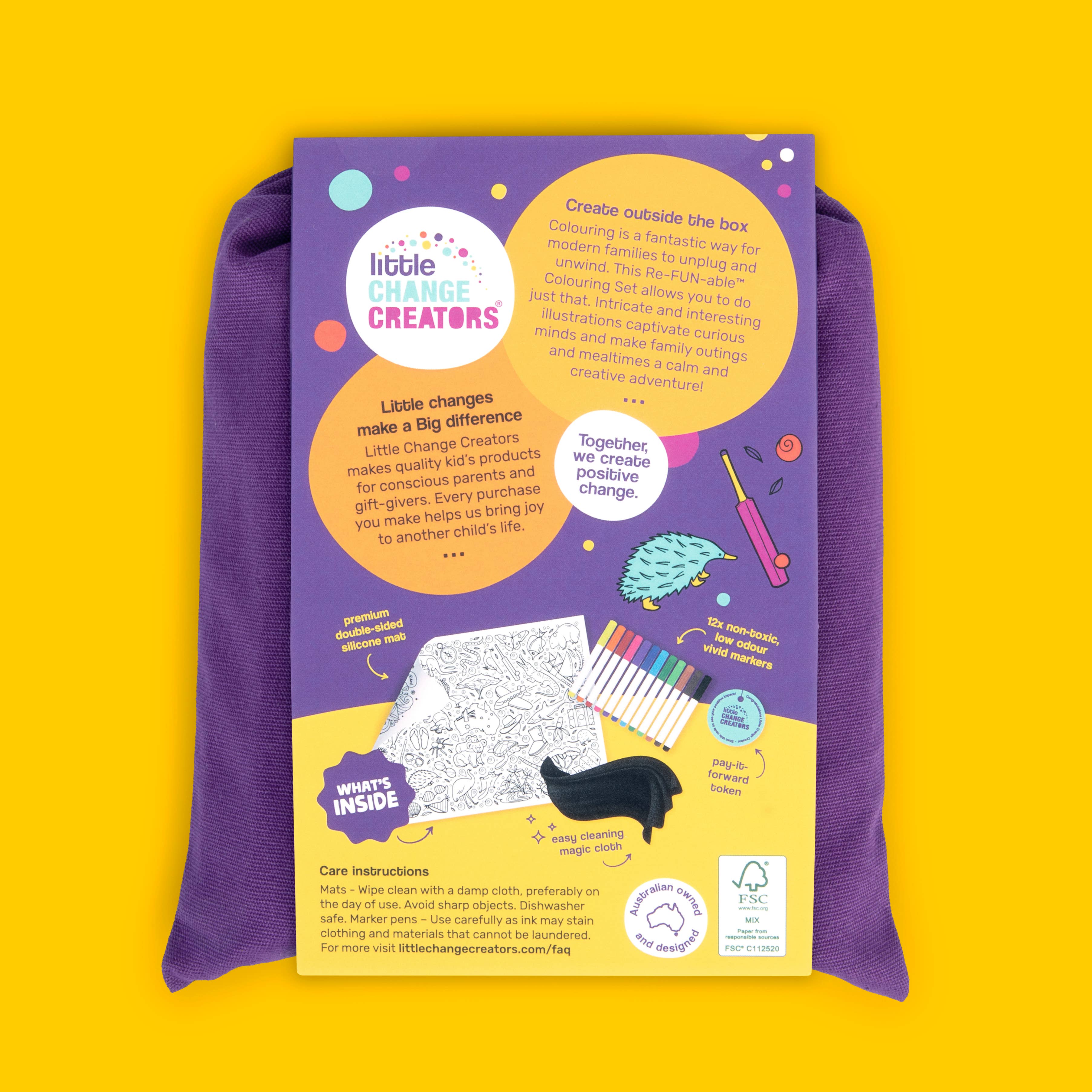 Little Change Creators | AUSTRALIA | Re-FUN-able™ Reusable Colouring + Doodle Mat