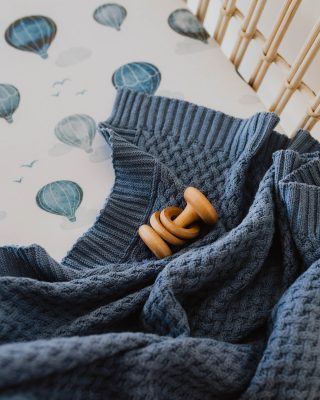 Snuggle Hunny Diamond Knit Baby Blanket River