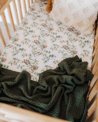 Snuggle Hunny Diamond Knit Baby Blanket Olive