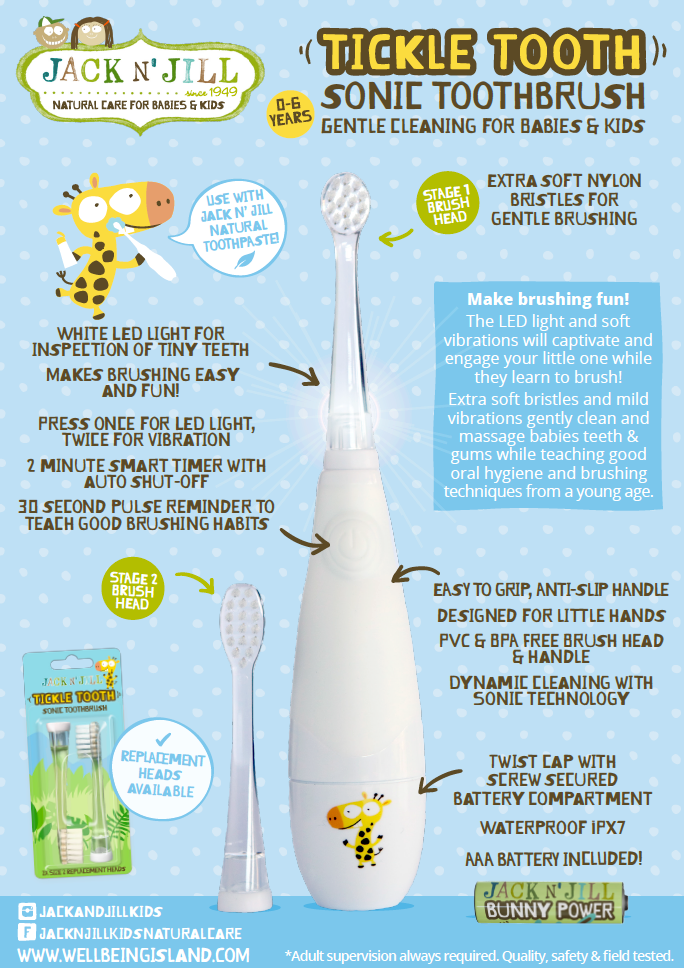 Jack N' Jill Kids - Tickle Tooth Sonic Toothbrush (0-6yrs)