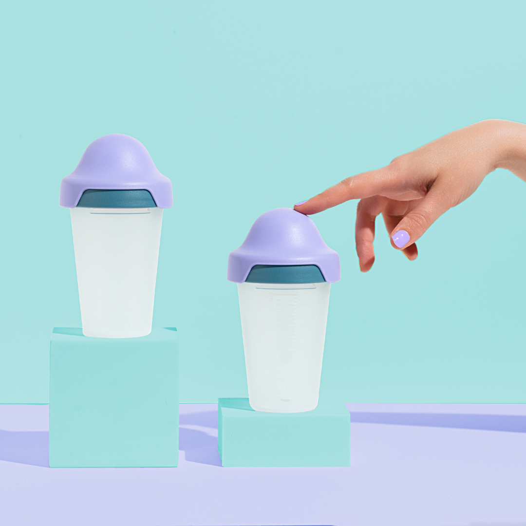 Little Stackers - 240ml Baby Bottle Two Pack: Blue Navy / Latchtastic - Medium