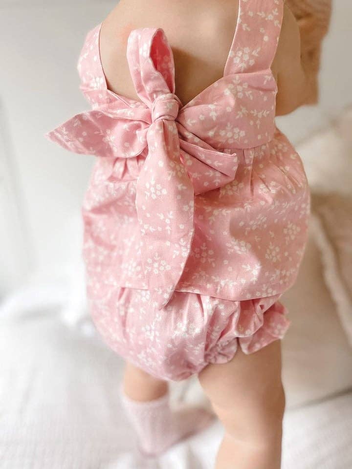 Maman | Baby Girl Alice Blossom Pink Top and Bloomer Pants Two Piece Set